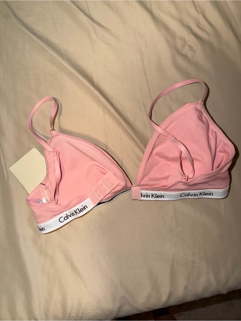 🌸🩰🤍 NWT Carousel Rib Lightly Lined Triangle Bra – Powder Pink (Size M) - Picture 5 of 6